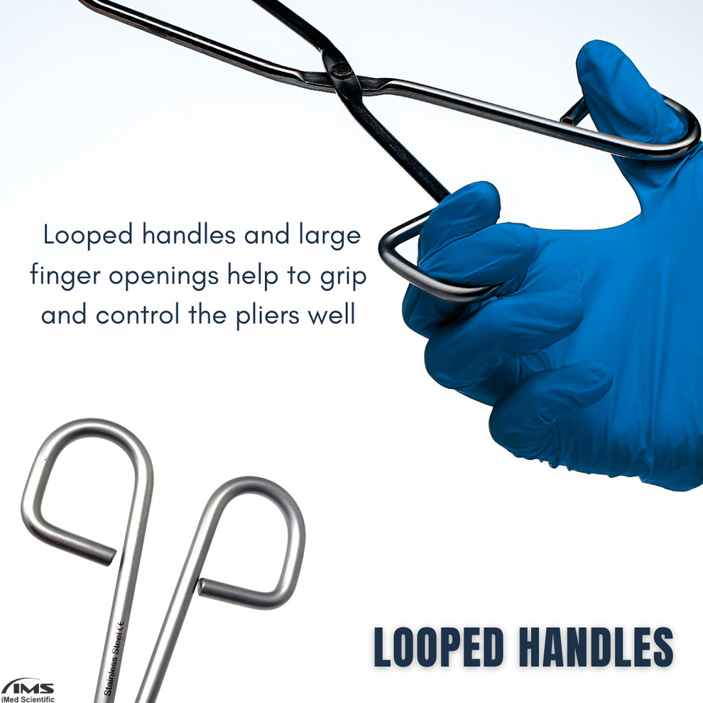 9.5″ Crucible Tongs For General Lab Use Melting Plier Holder, Stainless Steel CE
