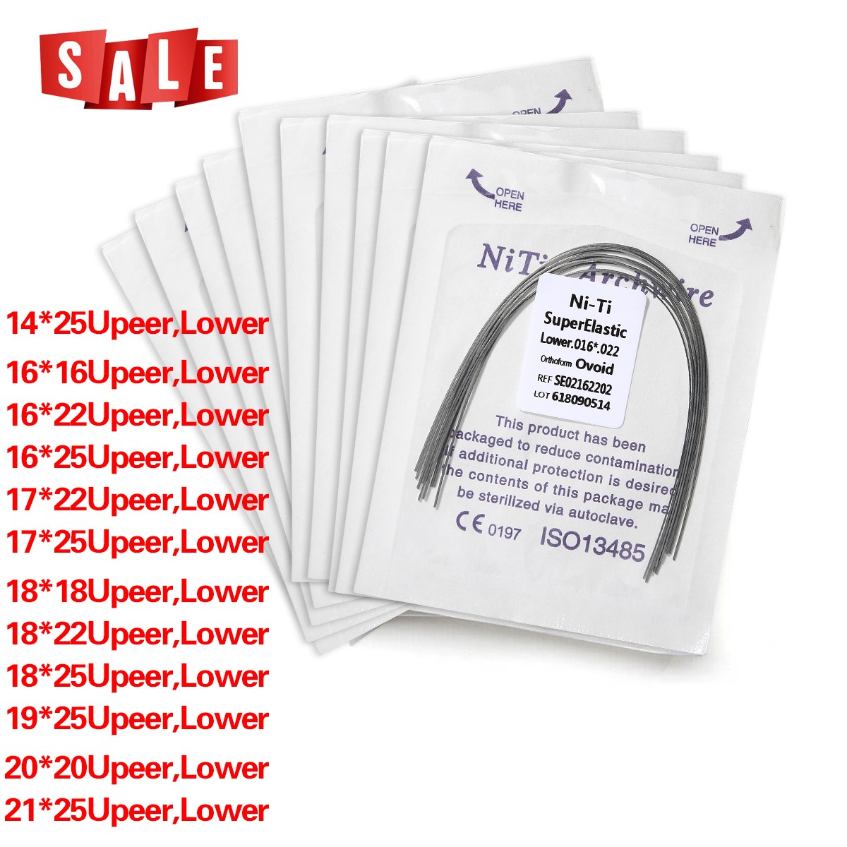 10 Packs/100pcs Dent Orthodontic Super Elastic Niti Rectangular Arch Wires O