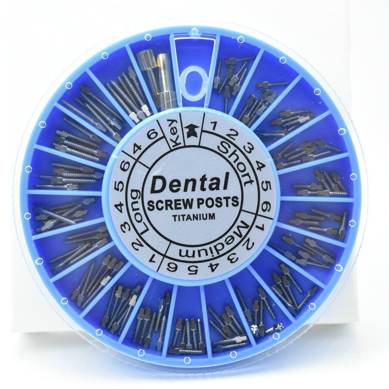 120pcs/kit Dental Screw Post Completed Kit Silver/Gold Plated Endo Conical Pins