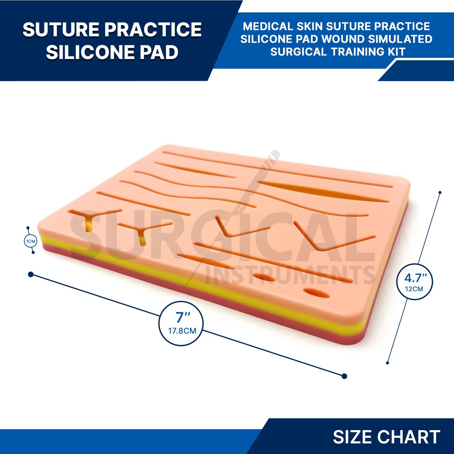 60 Pcs Skin Suture Practice Silicone Pad Wound Simulated Surgical Training Kit
