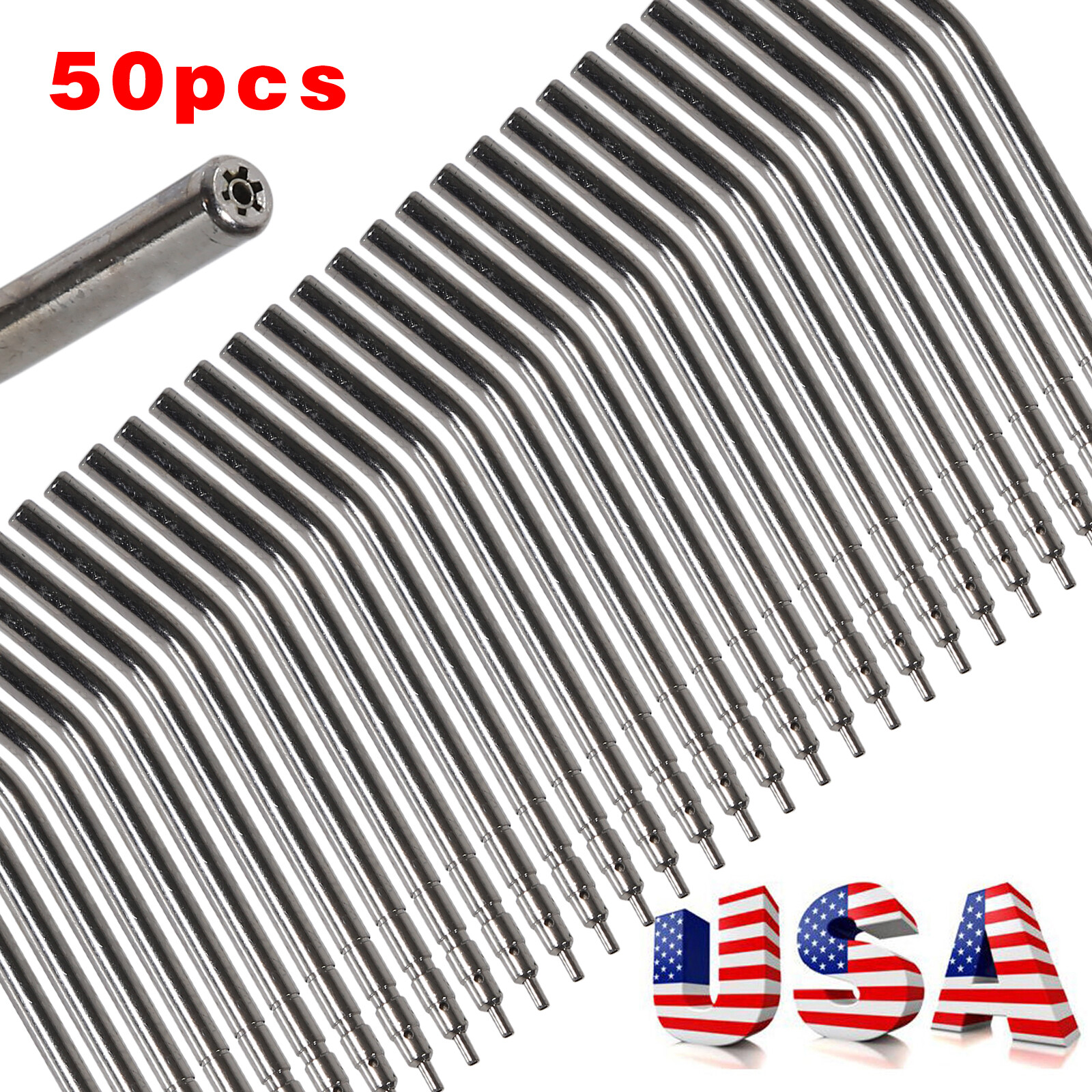 50pcs Dental Air Water Spray Nozzles/Tips Triple 3-way Syringe Nozzles/Tips/Tube
