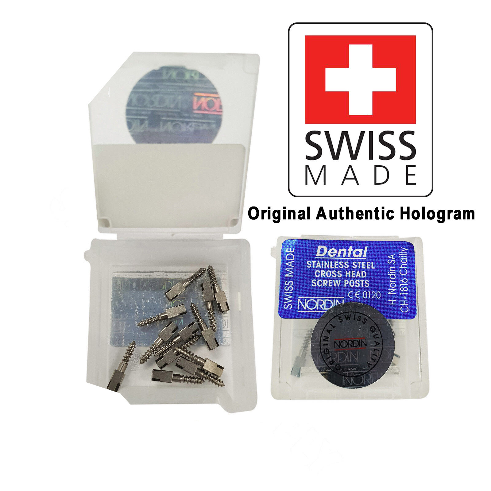 Dental Screw Post Refill Stainless Steel of All Sizes NORDIN Kit 12 posts