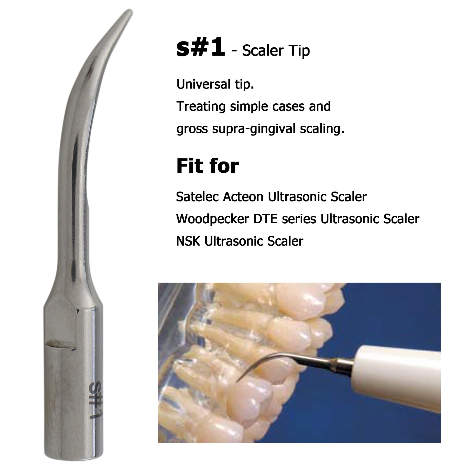 Woodpecker DTE HD-7L Dental Ultrasonic Scaler Handpiece ACTEON Piezo Tips H3 10Z