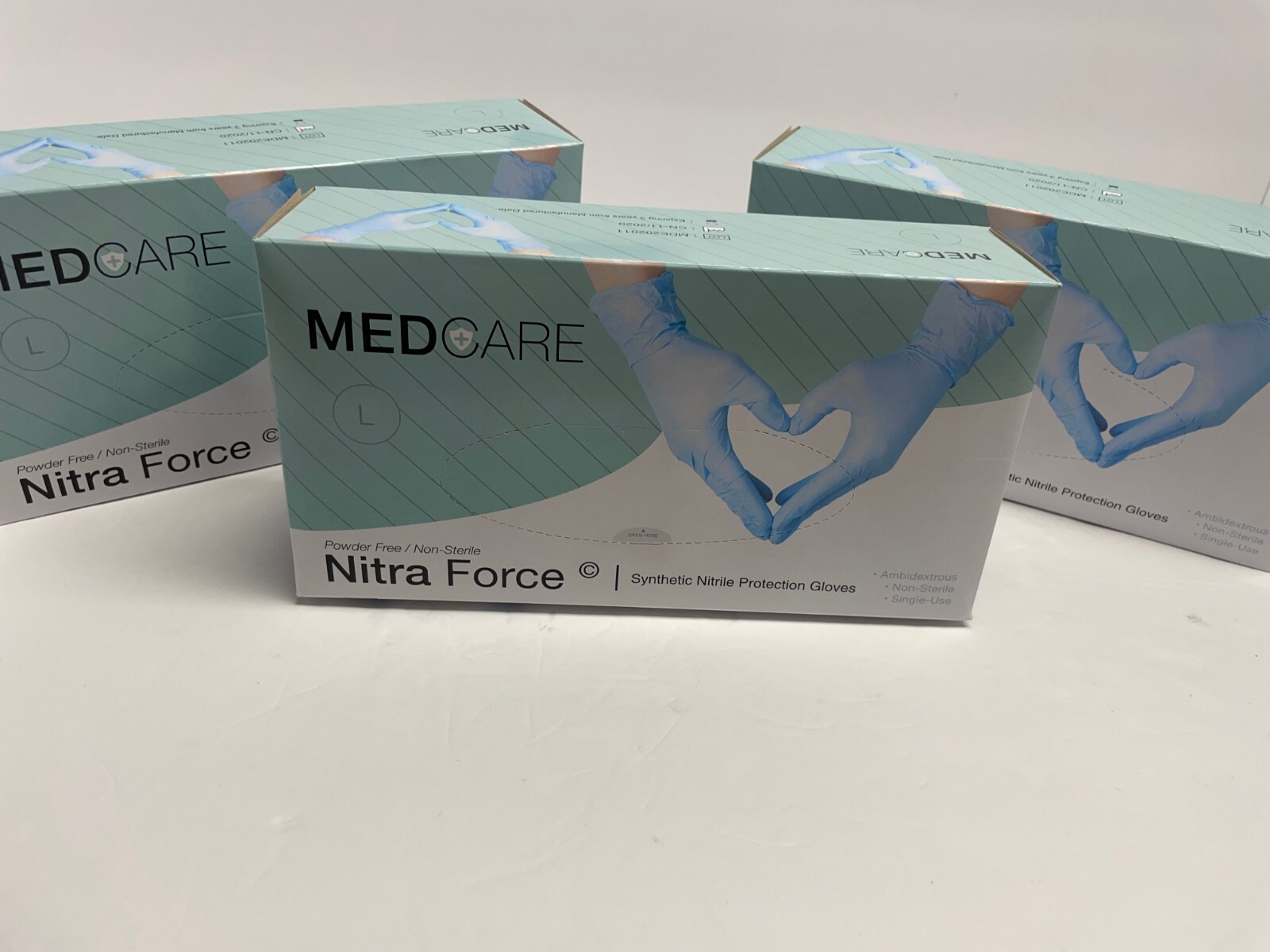 MedCare Nitra Force Nitrile Examination Disposable Large Gloves 100 Count Box