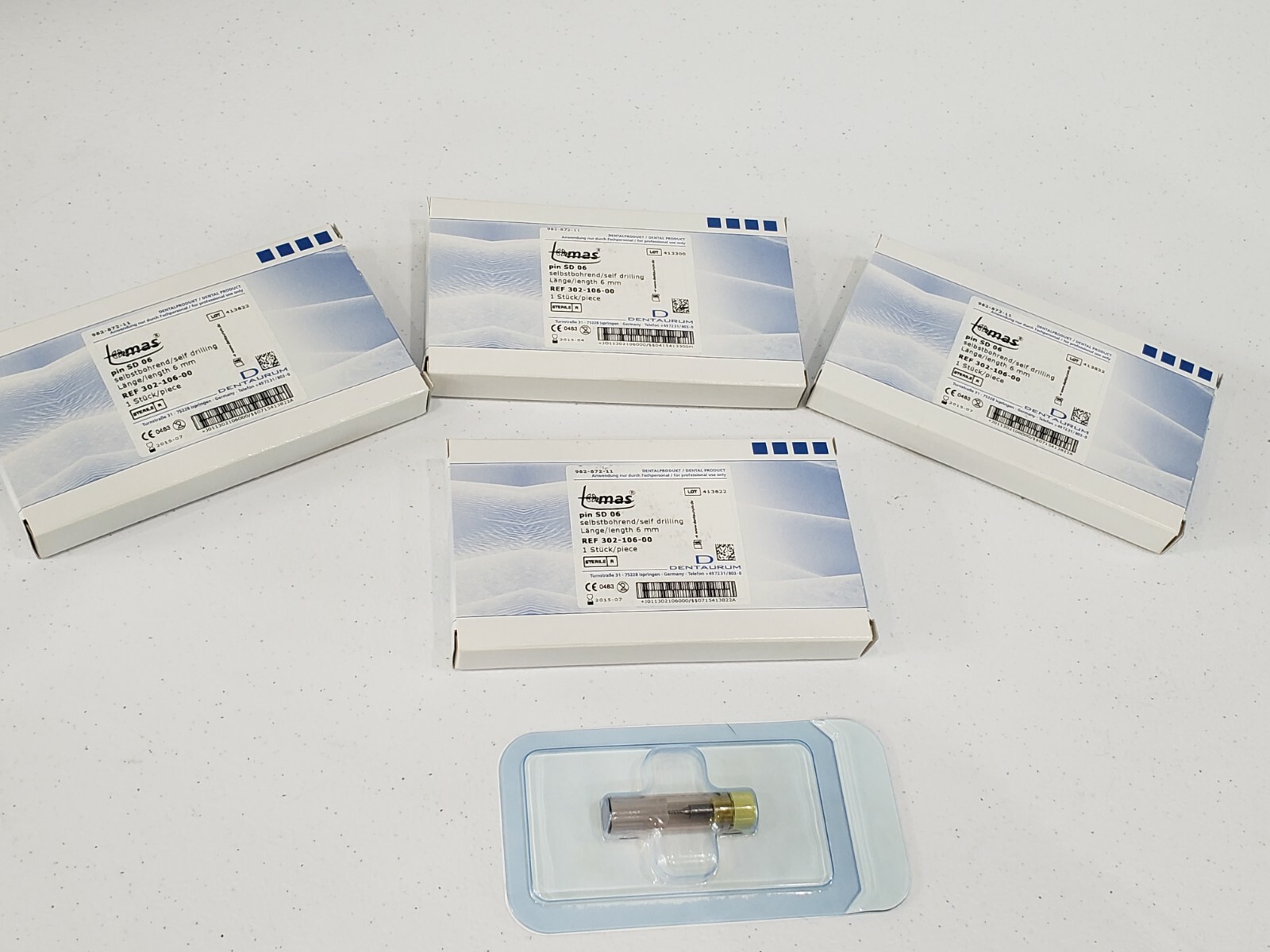 Sterile Unopened Dentaurum Tomas 6 mm Dental Implant pin SD 06 Lot of 4