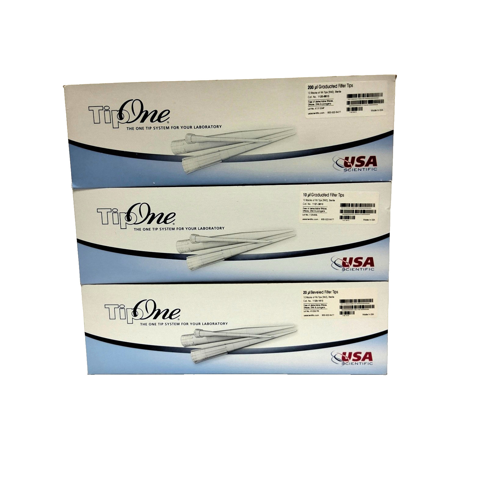 USA Scientific TipOne Filter Pipette Tips Lot 21 Trays 20uL 10uL 200uL Sterile