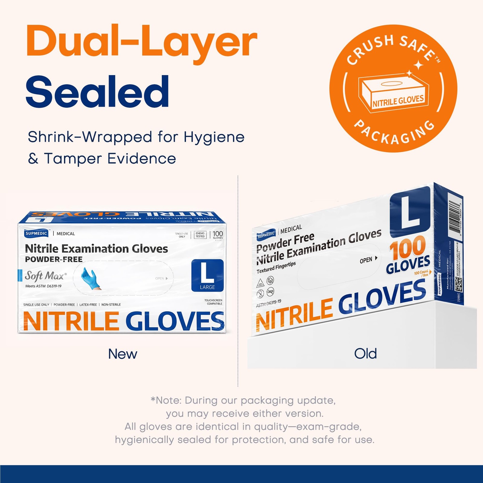 Nitrile Exam Gloves Latex Free Powder Free Disposable Blue 100 Count