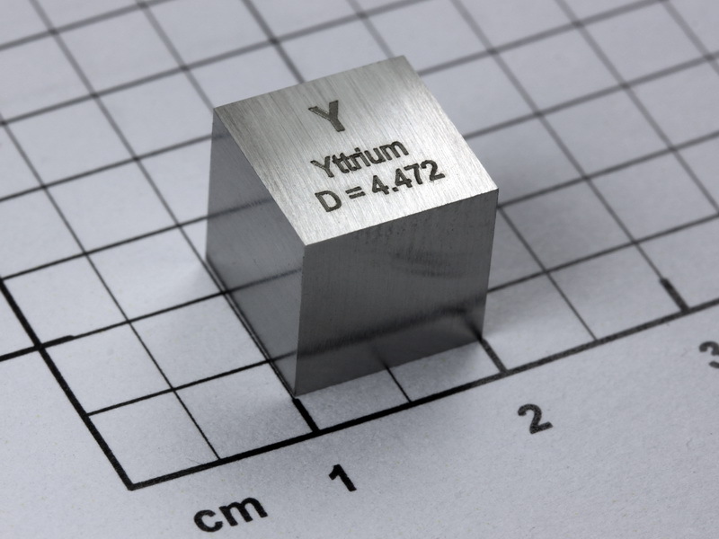 Yttrium density cube ultra precision 10.0×10.0x10.0mm – Made in Germany