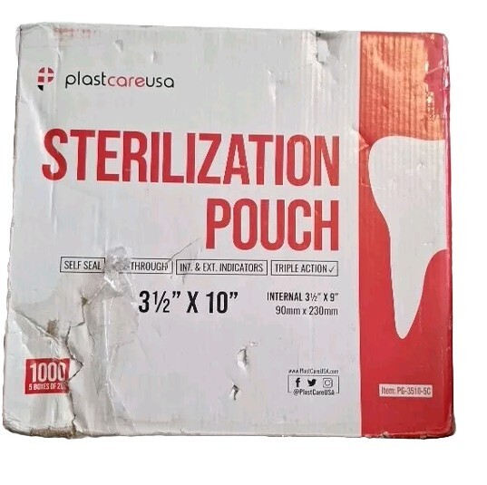 1000 Self-Sealing Sterilization Pouch, 3.5″ x 10″, Paper/Blue Film (5 Boxes)