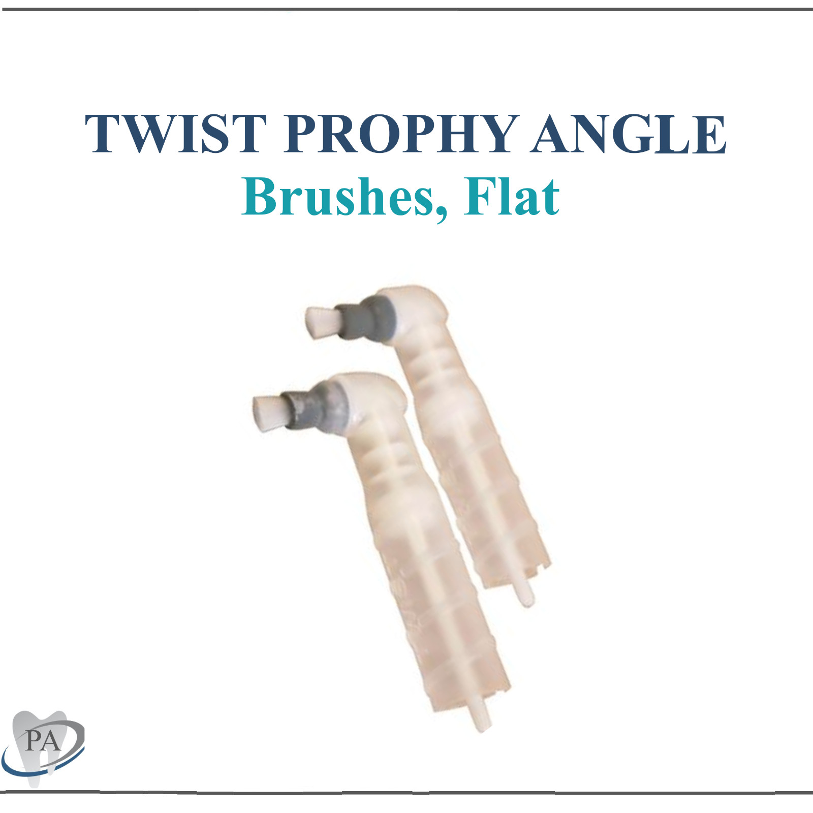 Dental TWIST Prophy Angles Prophy Brushes, Flat, 90° Angle, CROSSTEX, White