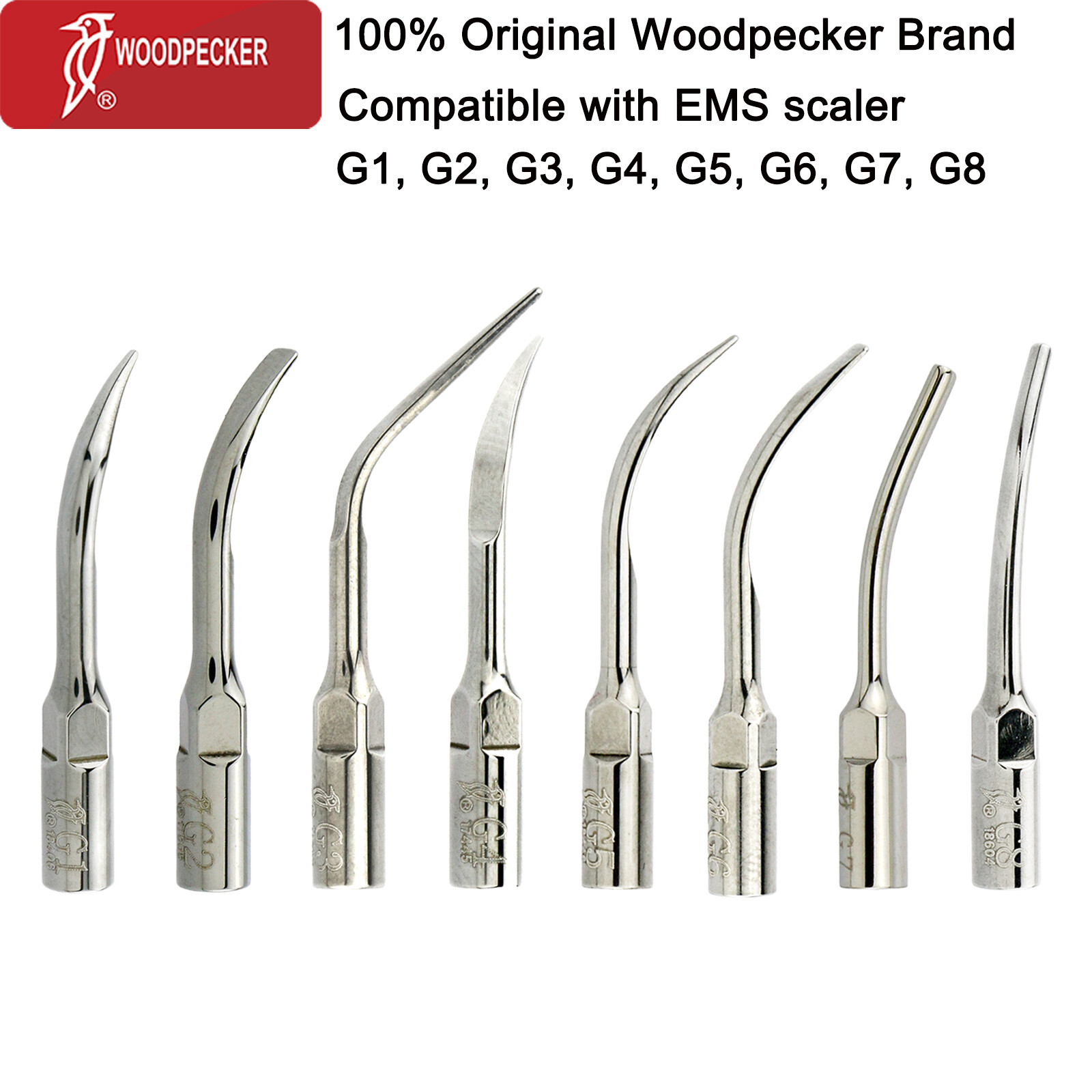 Woodpecker Dental Ultrasonic Scaler Scaling Tip G1 G2 G3 G4 G5 G6 G7 G8 Fit EMS