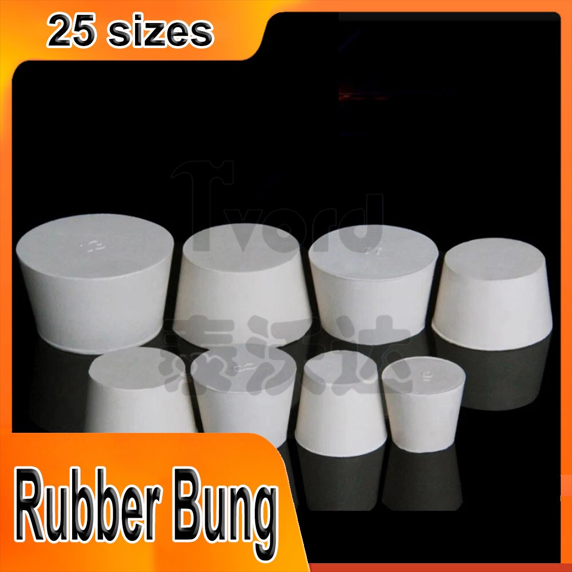 Rubber Bung Stopper Tapered Plugs Laboratory Solid Stoppers Various Sizes Cover