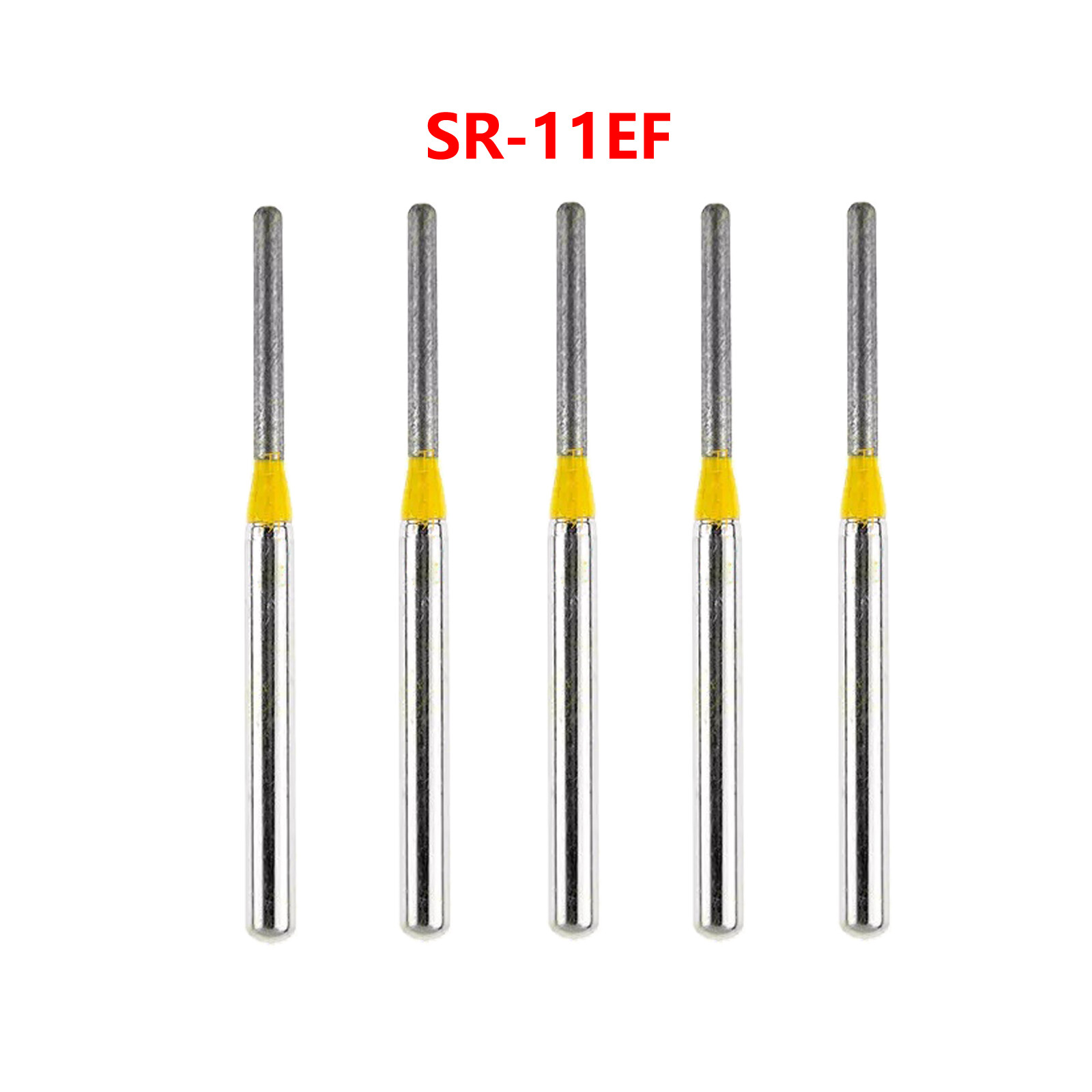 5 Pcs Dental Diamond Burs FG SR-11EF End Cylinder 881/012XF Extra Fine Round FDA