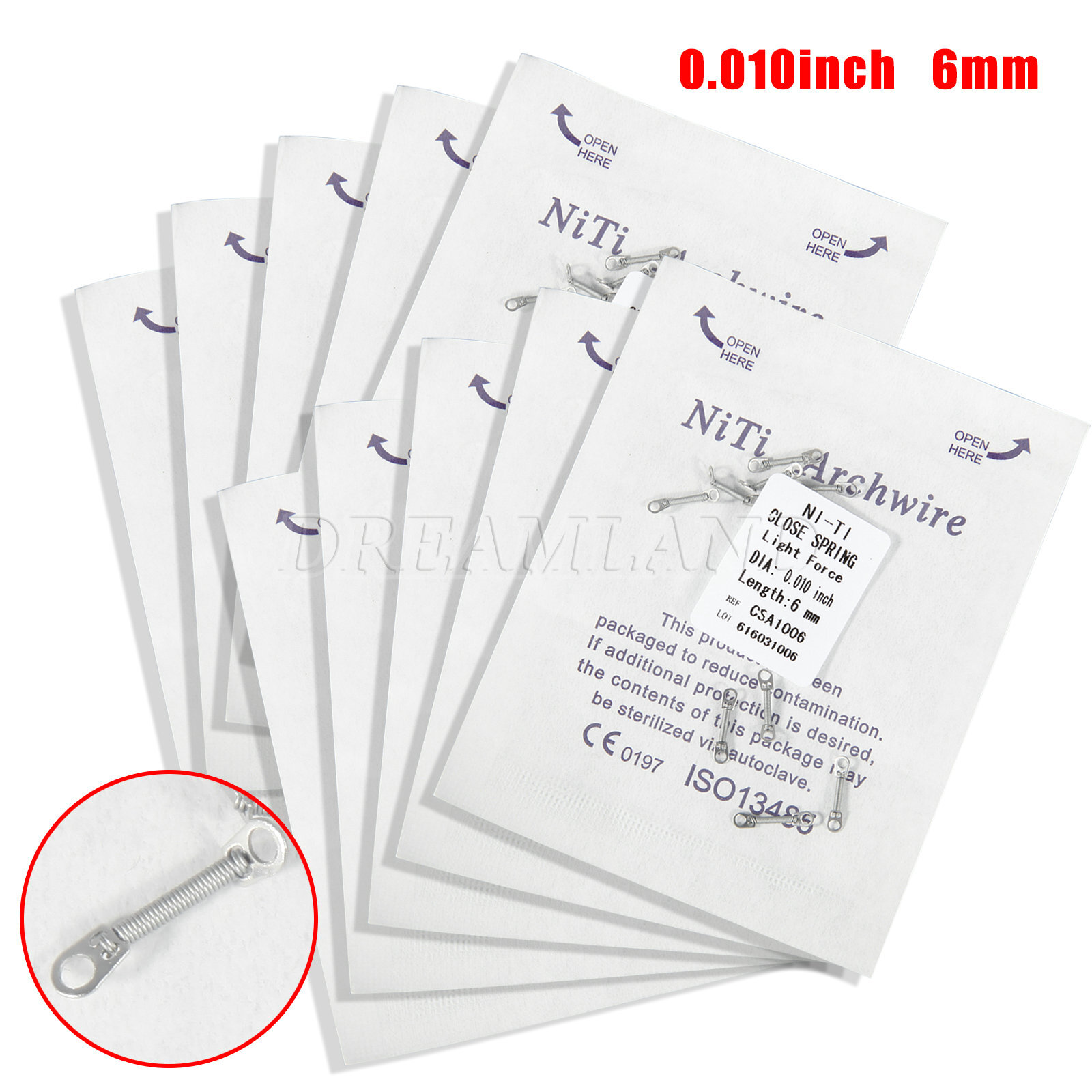Ortodoncia sale Niti Resorte helicoidal cerrado de alta resistencia 10pcs/Pack