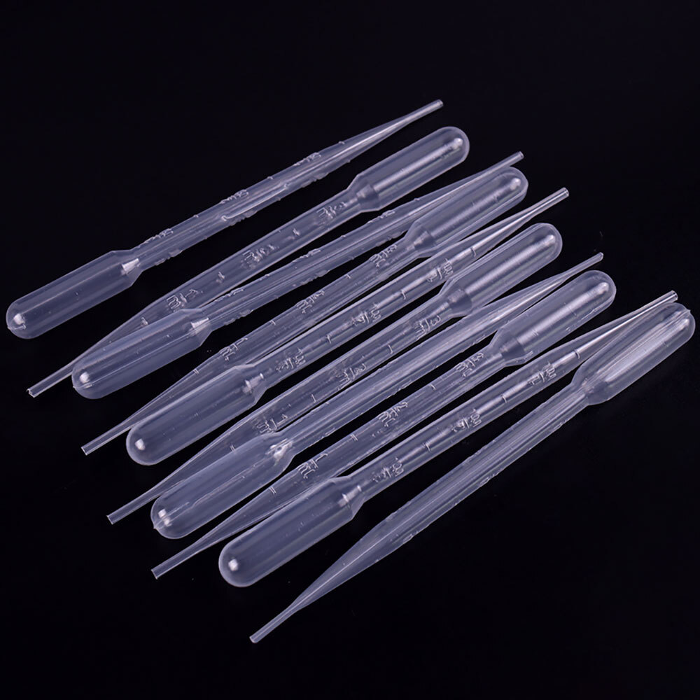 200pcs 3ml Disposable Plastic Eye Dropper Set Transfer Lab Graduated Pipettes