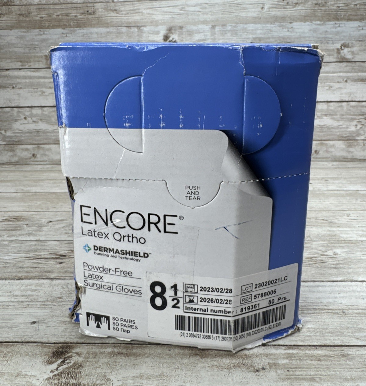 ENCORE Latex ORTHO Surgical Glove PF Sterile 50 Pair Box Size 8.5 *See Date*2-26