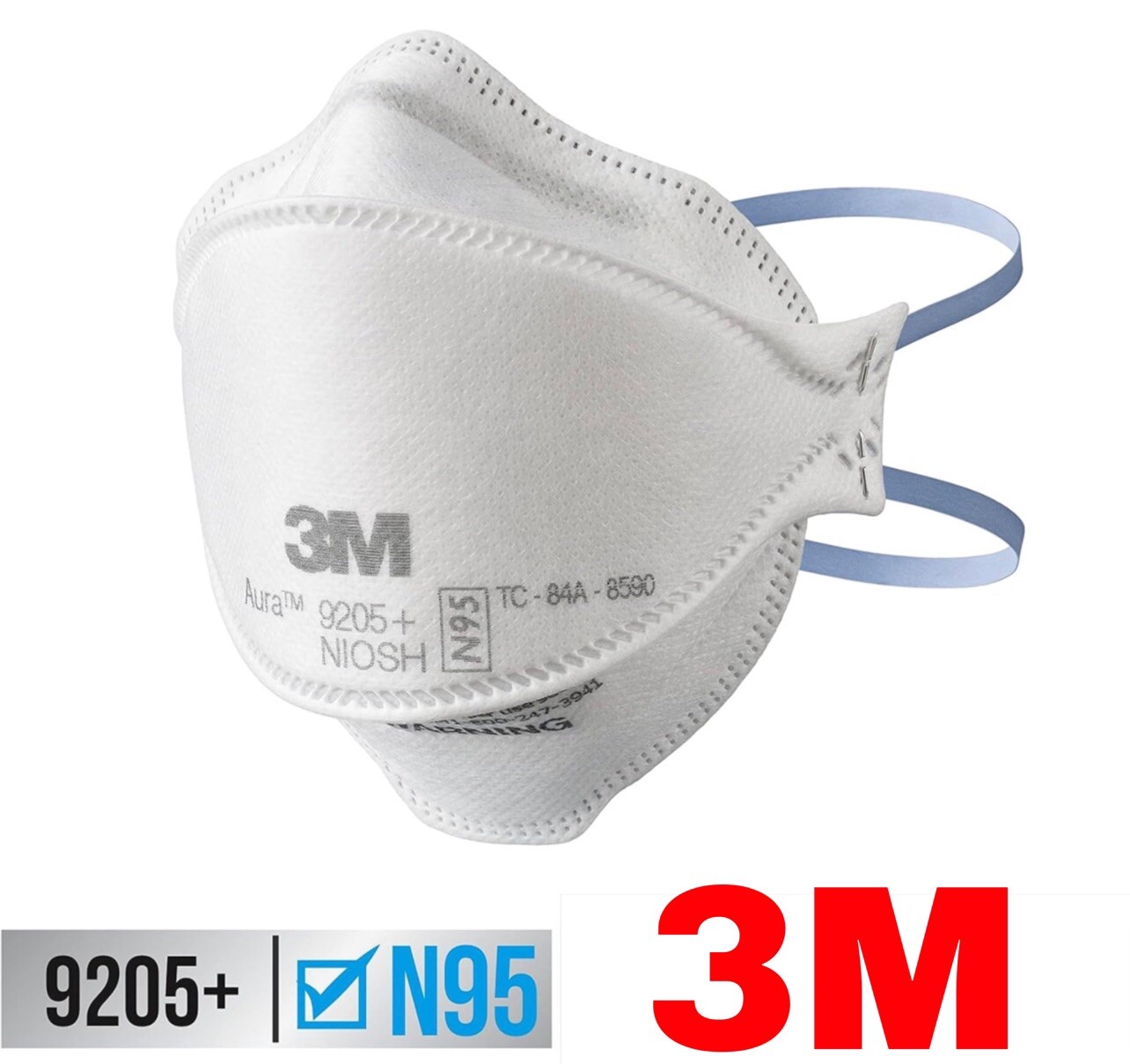3M Aura Particulate Respirator 9205+, N95, Pack of 20