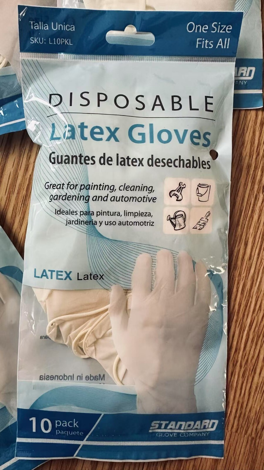 Wholesale 5*10PKG=50PKG STANDARD Latex Disposable Gloves One size snug fit