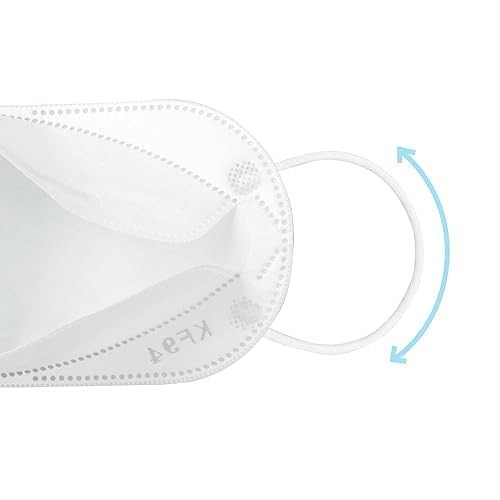 White Small 50 Pack KF94 Individual Packaged 4Layer Filter Breathable with So…