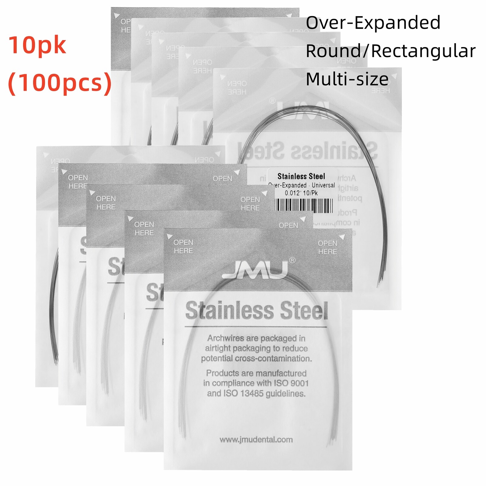 JMU Dental Ortho Stainless Steel Arch Wire Over-expanded Round/ Rectangular