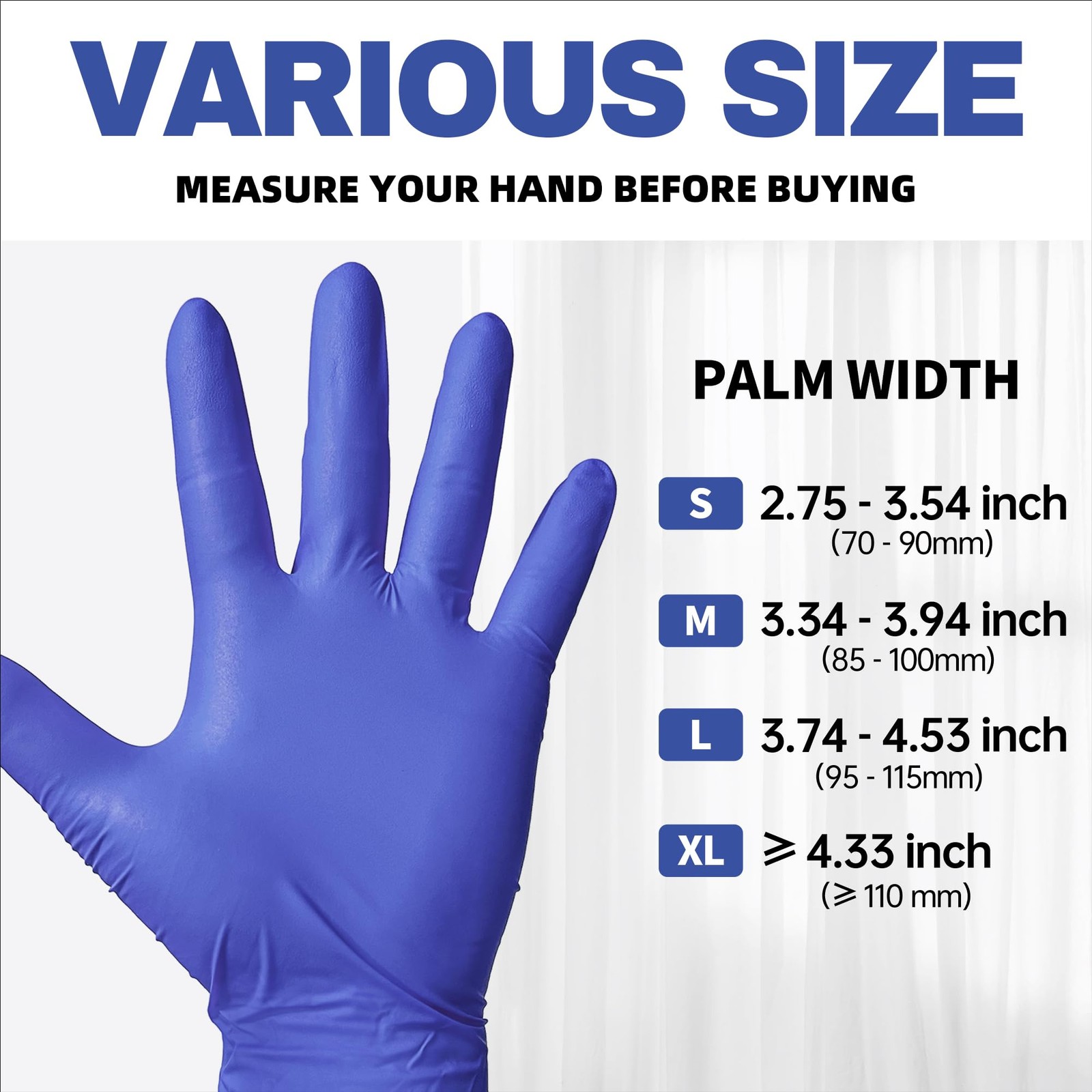 Beastek Nitrile Exam Gloves, 4.0 Mil 100 Pcs Powder-Free Latex-Free Medical