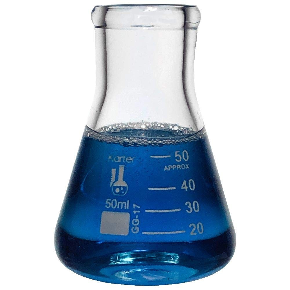 Glass Erlenmeyer Flask Set – 3 Sizes – 50 150 and 250ml Karter Scientific