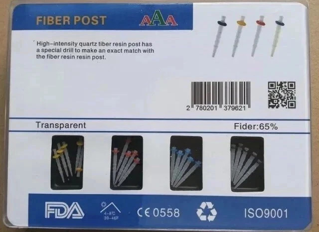 -Drill Screw Thread Quartz AAA Dental High-intensity Fiber Resin Post 20 &4( FS)