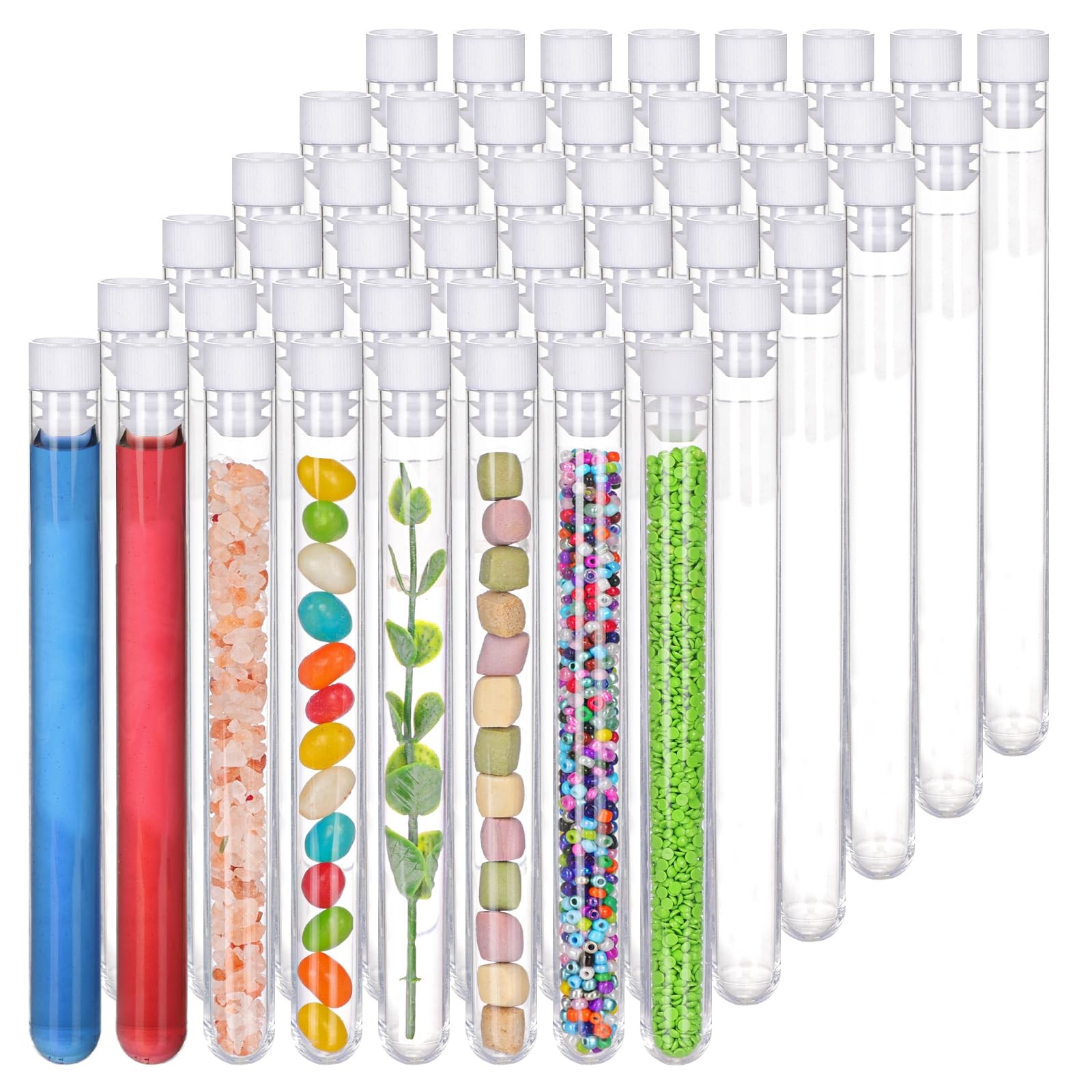 48 Pack Plastic Test Tubes with Caps, 16X150Mm(25Ml) Plastic Tubes for Plants, L