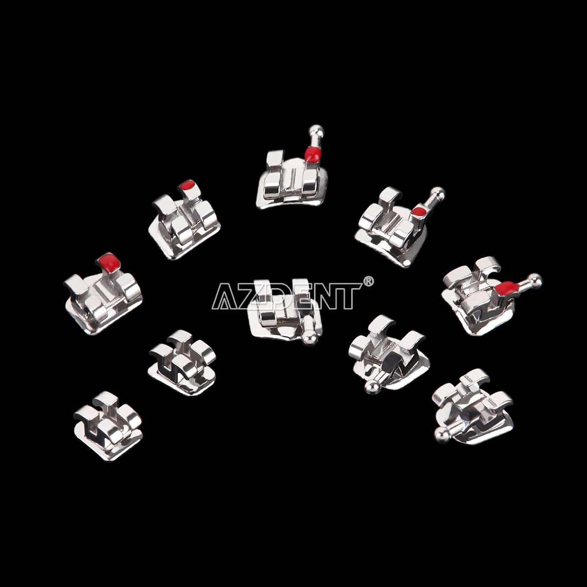 10 Packs Dental Ortho Metal Bracket Standard Roth Slot 022″ Hooks 3-4-5 AZDENT