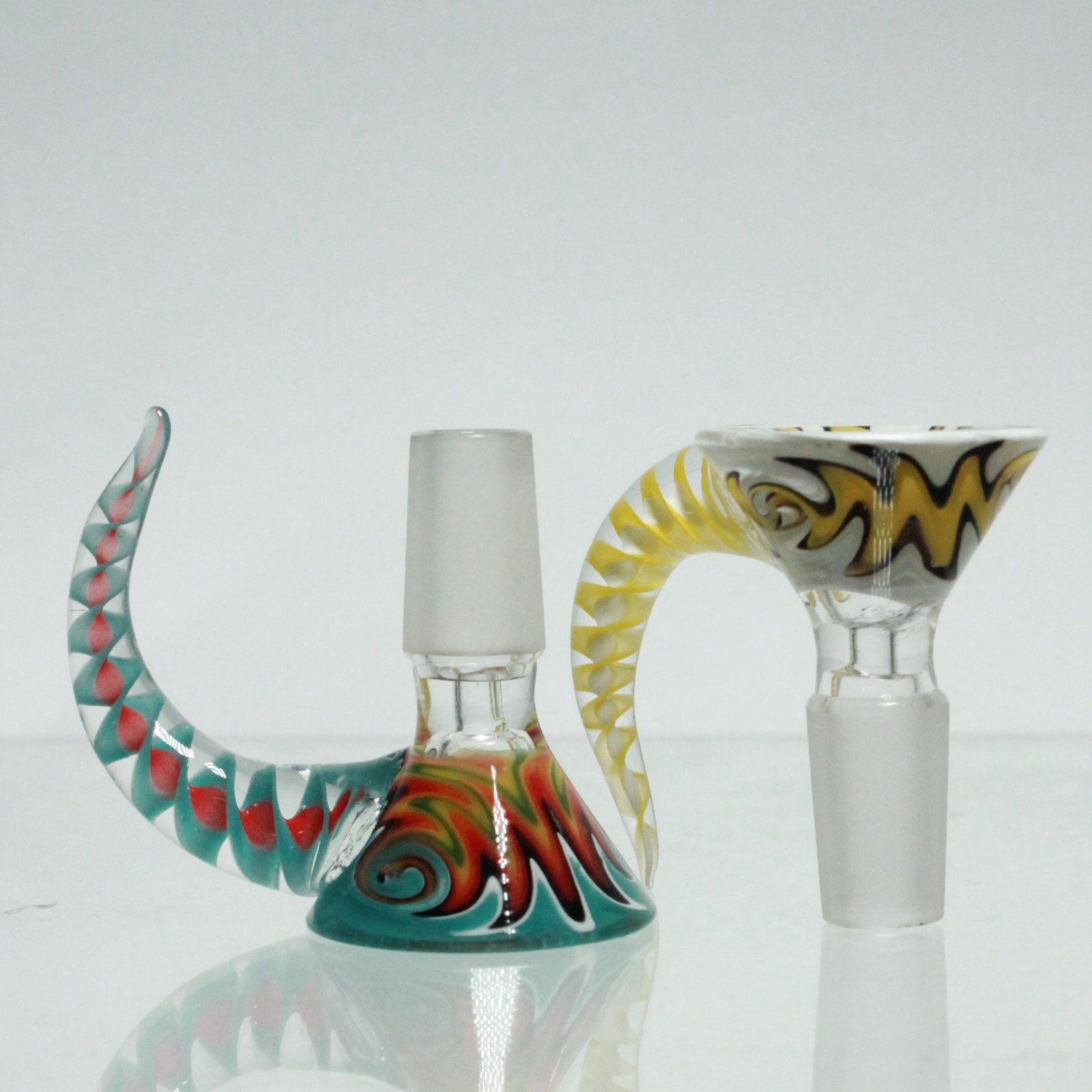 Reversal Wig Wag Funnel Handle Glass Slide Bowl 14mm 18mm Tobacco Hookah Bong