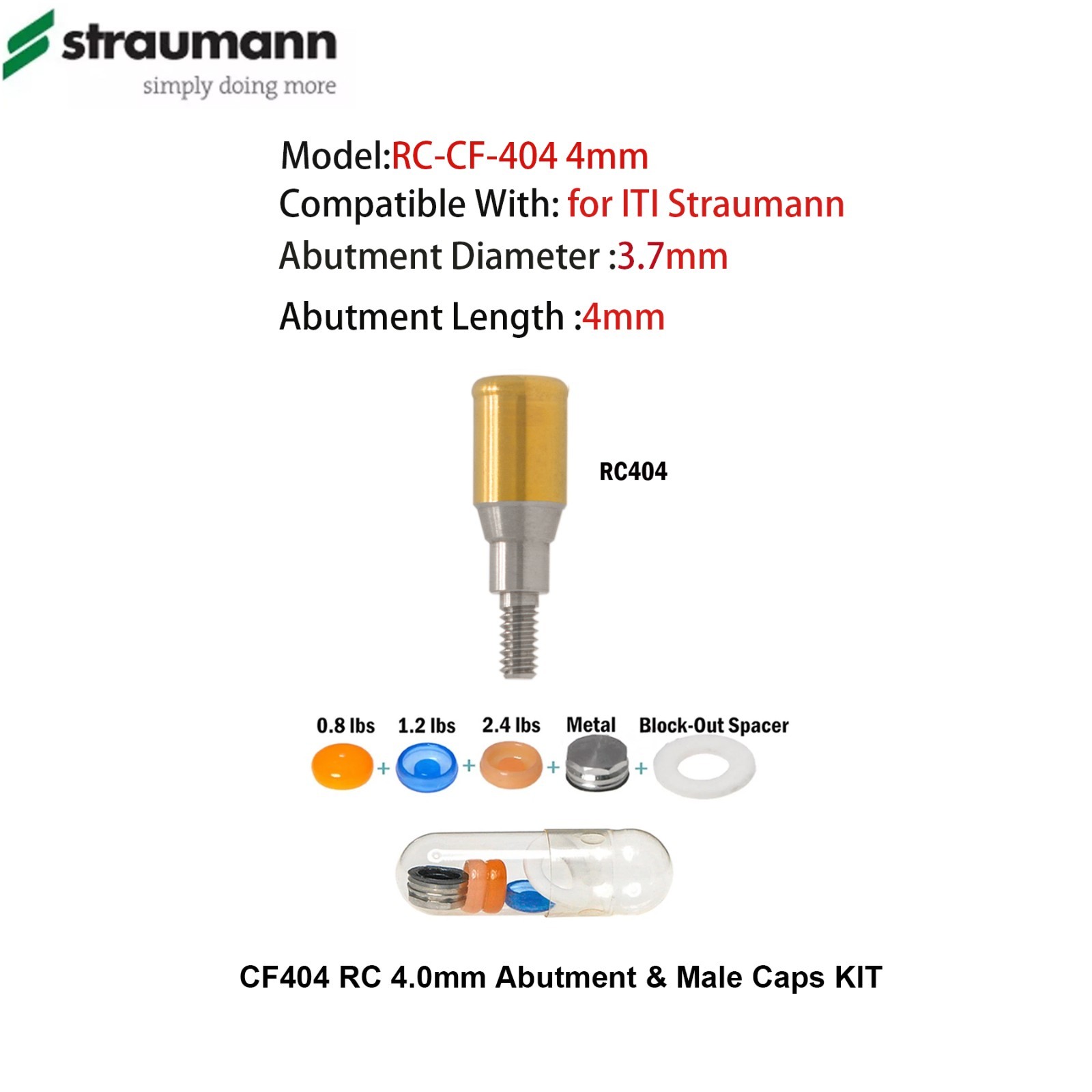 Locator Attachment Abutment for Straumann ITI BLT Implants Locator Male Cap Tool