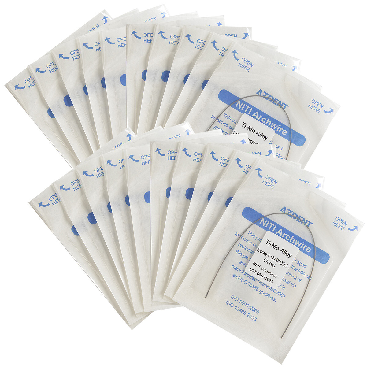 AZDENT Dental Orthodontic TMA Molybdenum Beta Titanium Alloy Arch Wire All Size