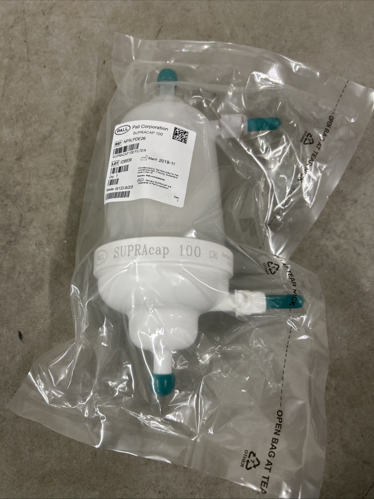 CYTIVA NP5LPDE26 Supracap 100 depth filter capsule, in-line style, 5 in