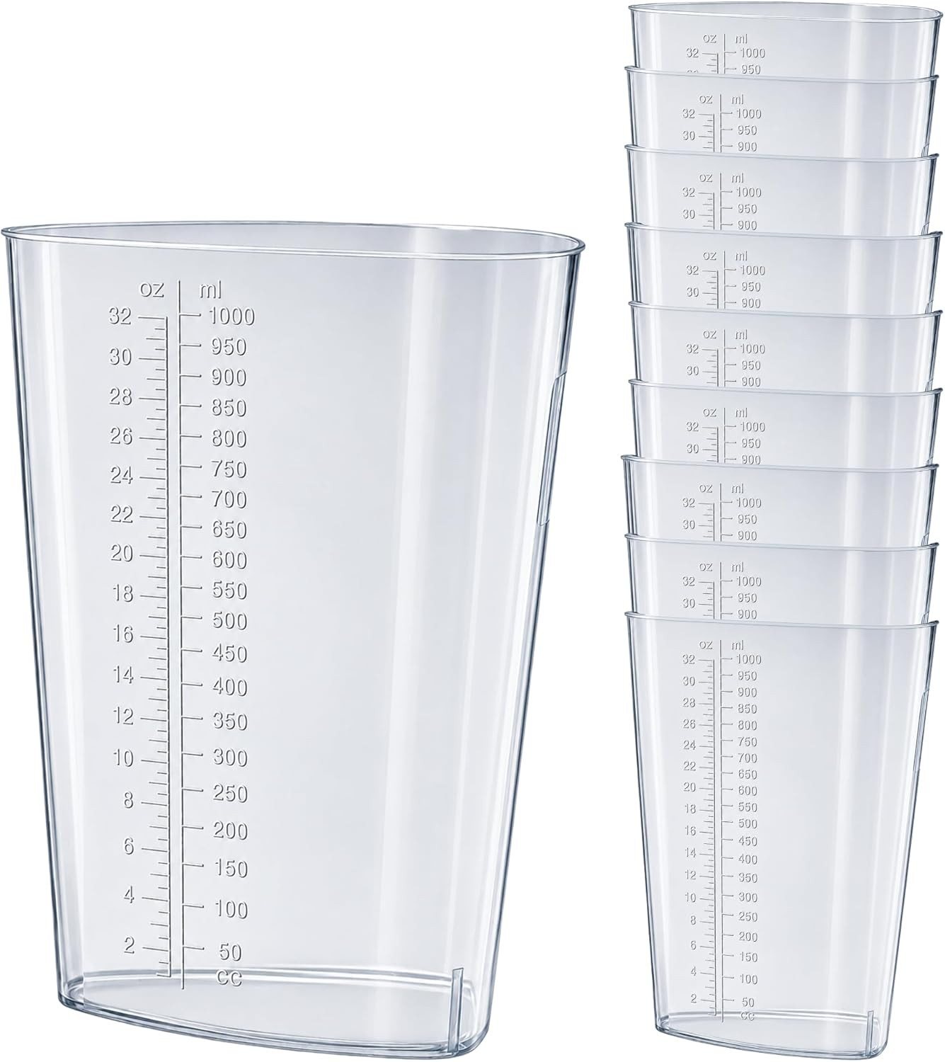 Graduated Intake Output Container 32 Oz – Plastic Triangular Measuring
