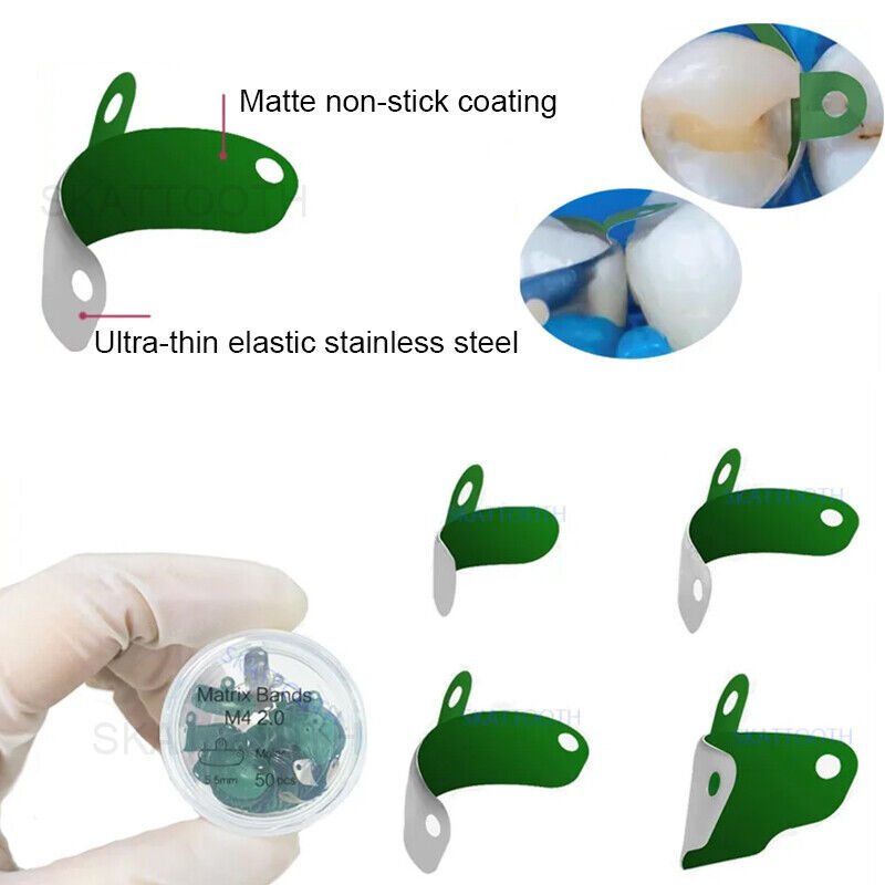 Dental Non-Stick Matrices Teflon Coating Full Curve Matrix Bands Fits Garrison