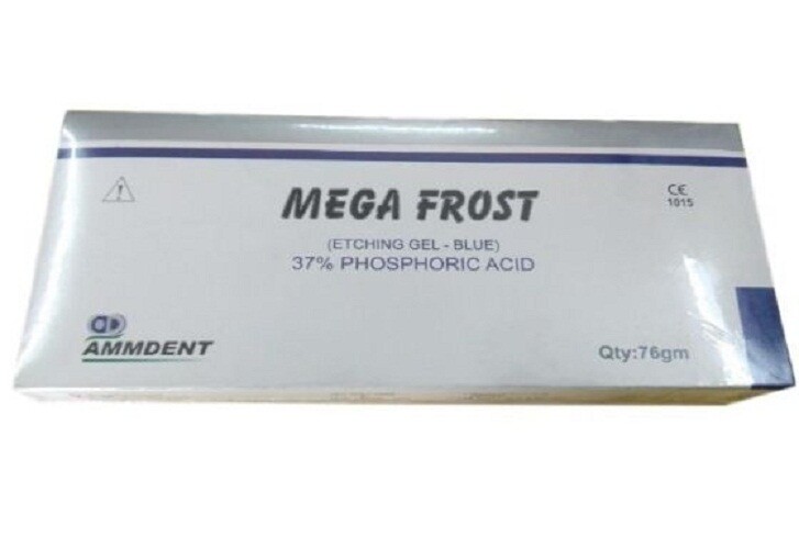 Ammdent Mega Frost Dental Etching Gel 37% Phosphoric Acid Blue Color Tube 76gm.