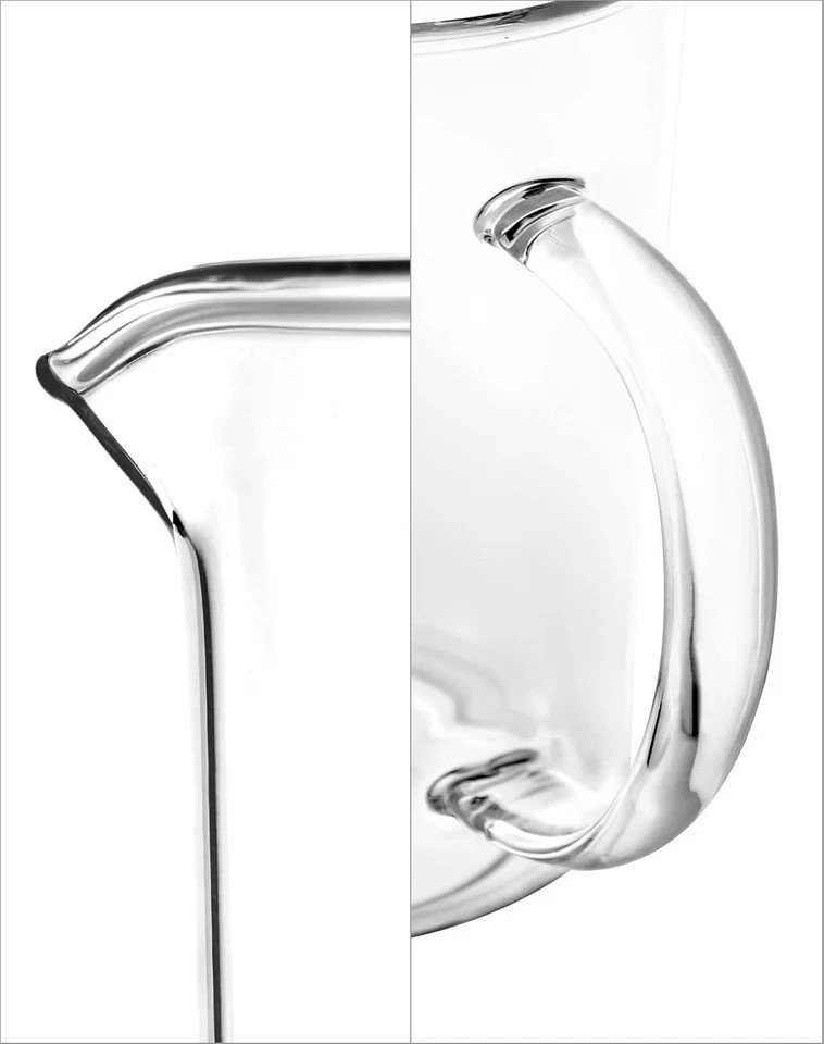 2 Pack 500ml Glass Beaker Mug with Handle Measuring Cup Lab Borosilicate Use Set