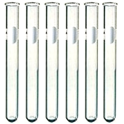 Karter Scientific 6 Pack – 16x150mm Pyrex Glass Test Tubes Rim & Marking Spot