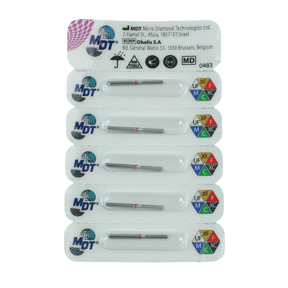 Dental MDT Round Edge Cylinder 837KR 158 FG Diamond Burs Ø1.4mmX8.0mm