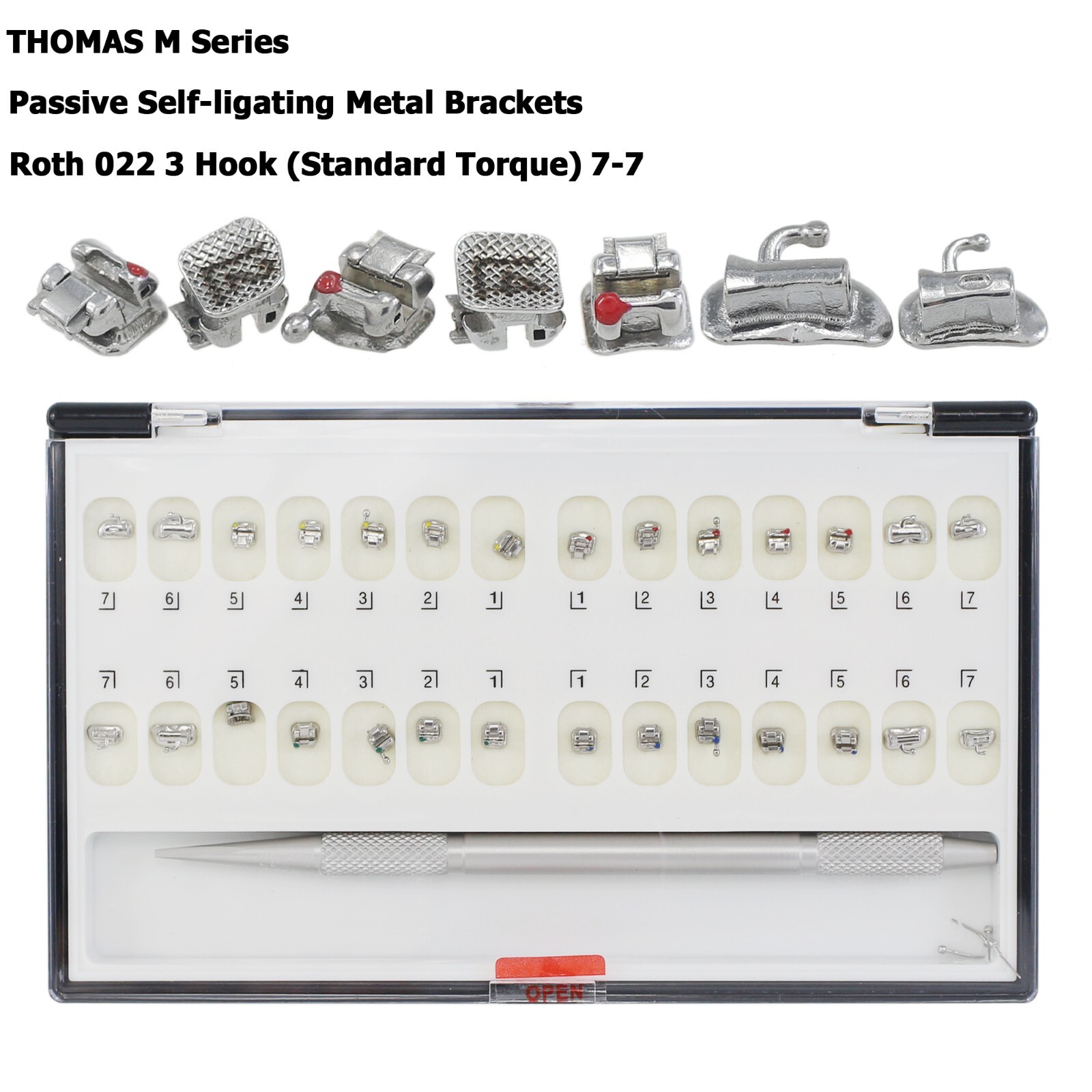 Dental Orthodontic Self Ligating Brackets Metal Ceramic Roth MBT Damon Empower
