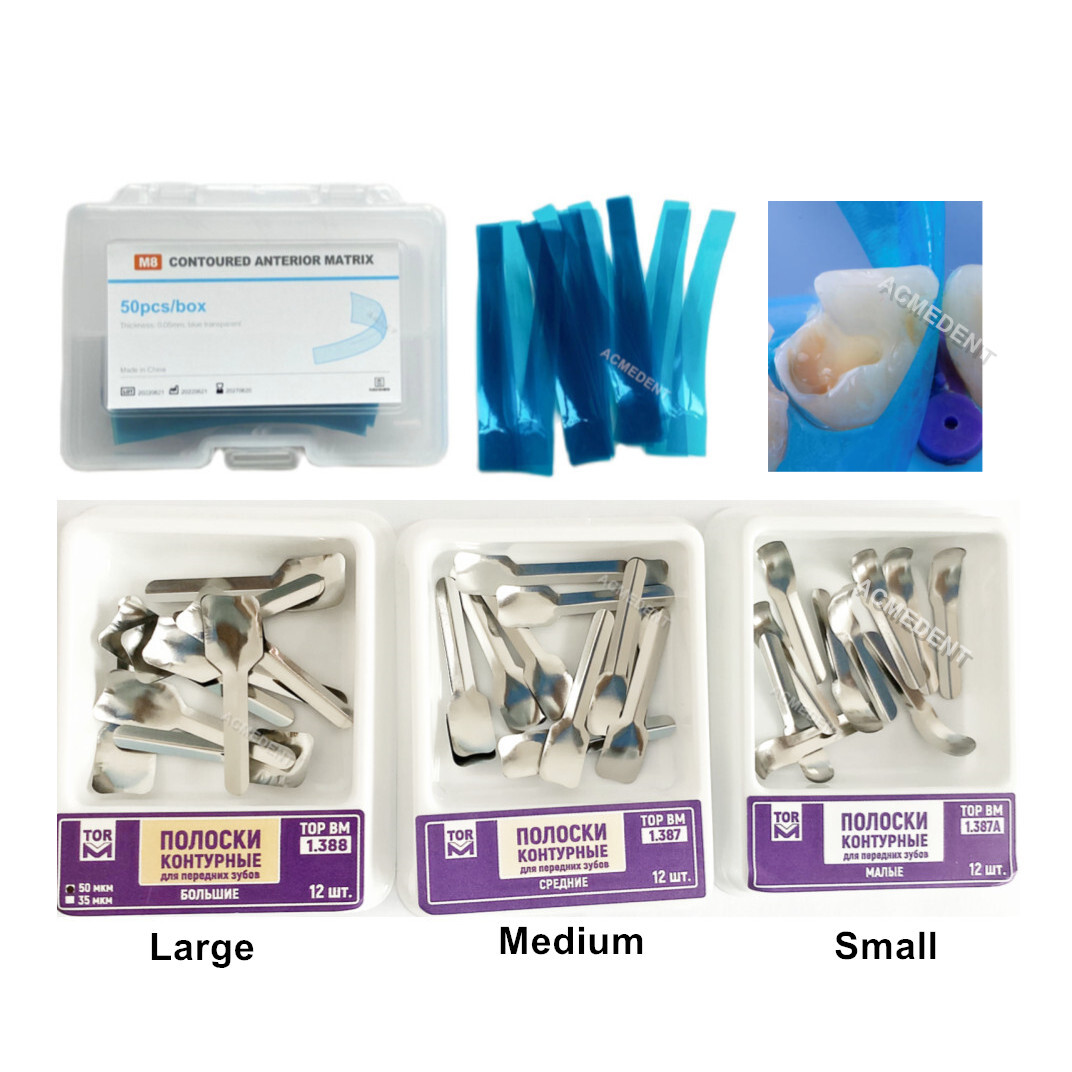 Dental Proximal Strip Anterior Matrix Matrices TOR VM 1.387 1.388 Blue Strips