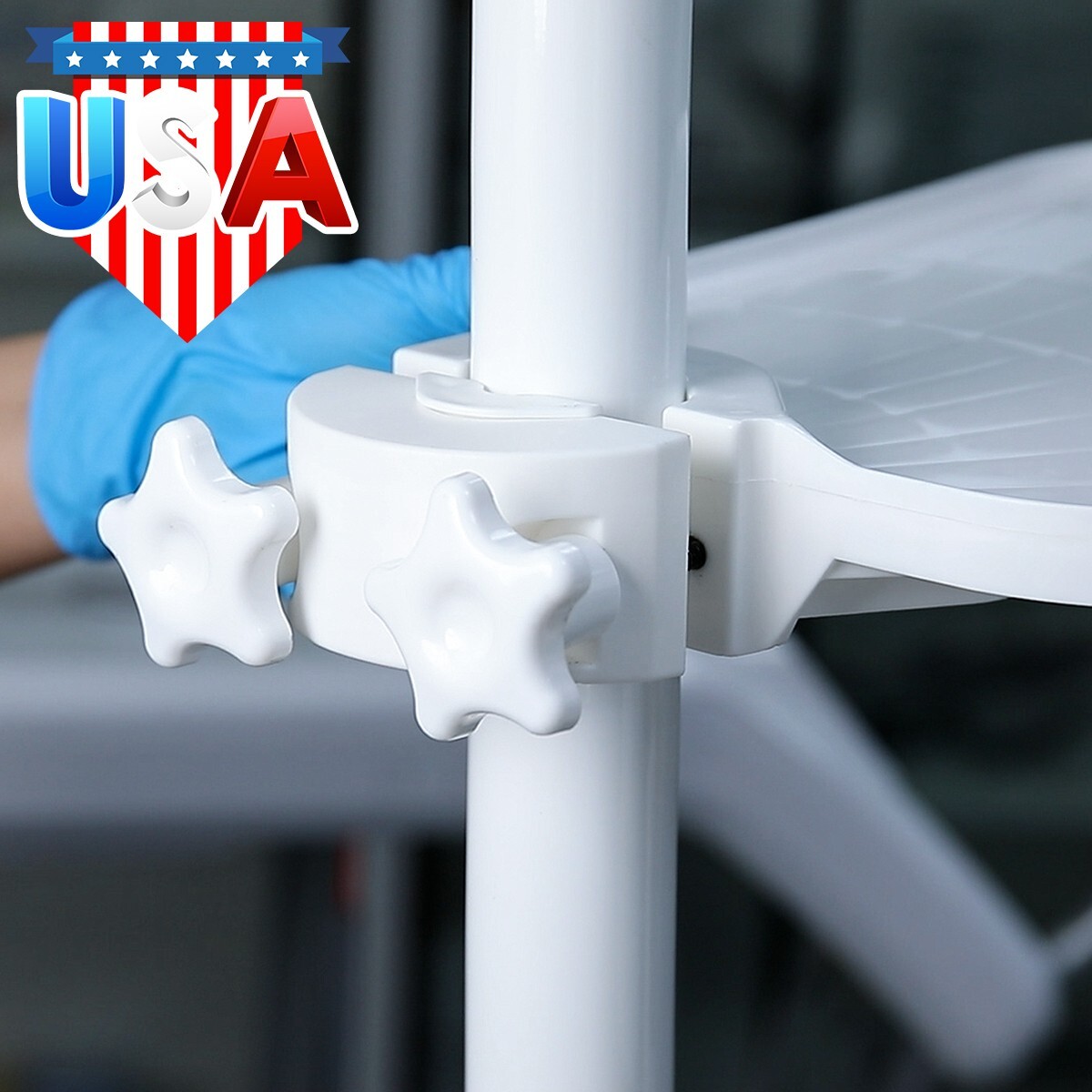 Dental Plastic Post Mounted Tray Table Chair Accessories Adjustable