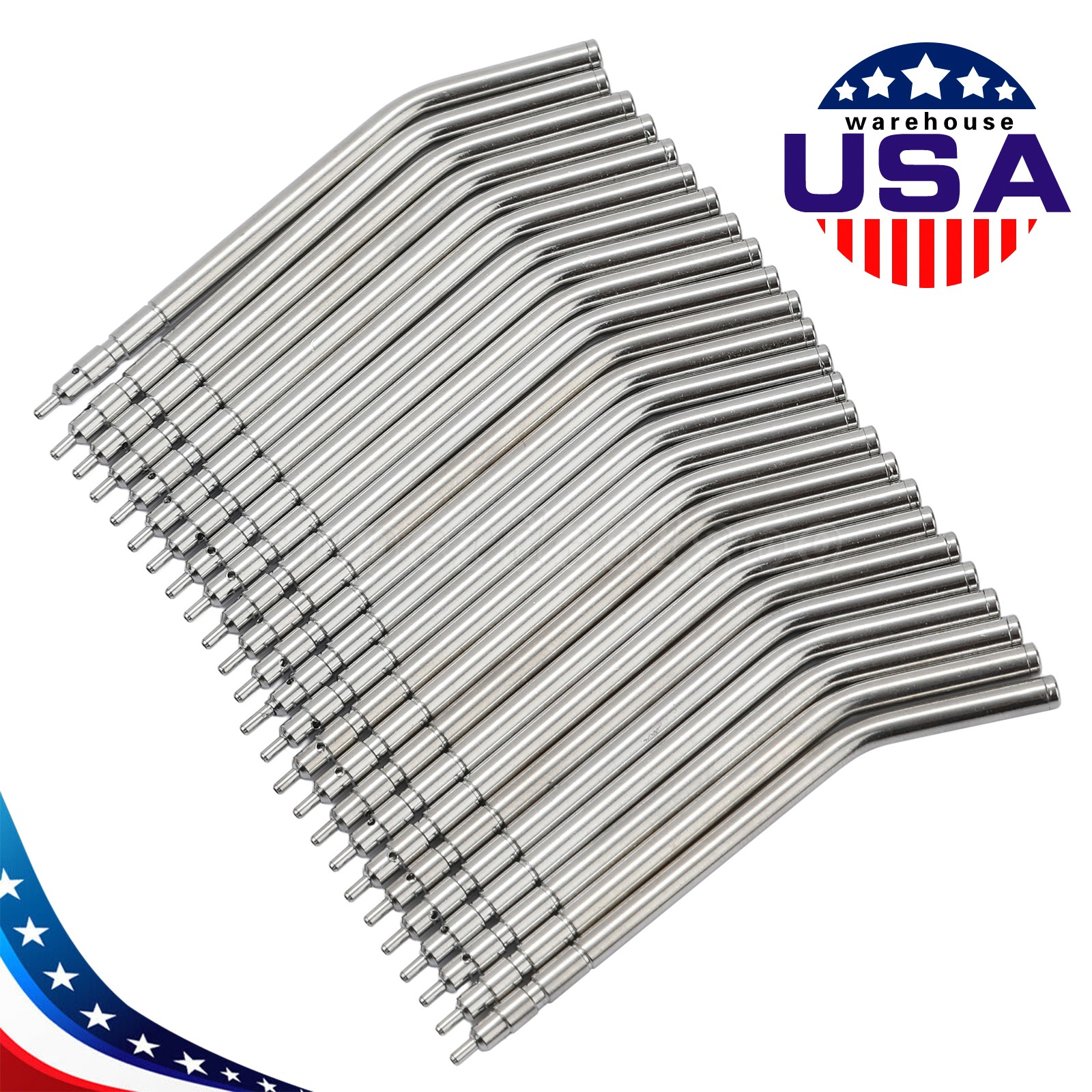 50x Dental Air Water Syringe Spray Nozzles 3-in-1 Alloy Tubes Tips Three Way po