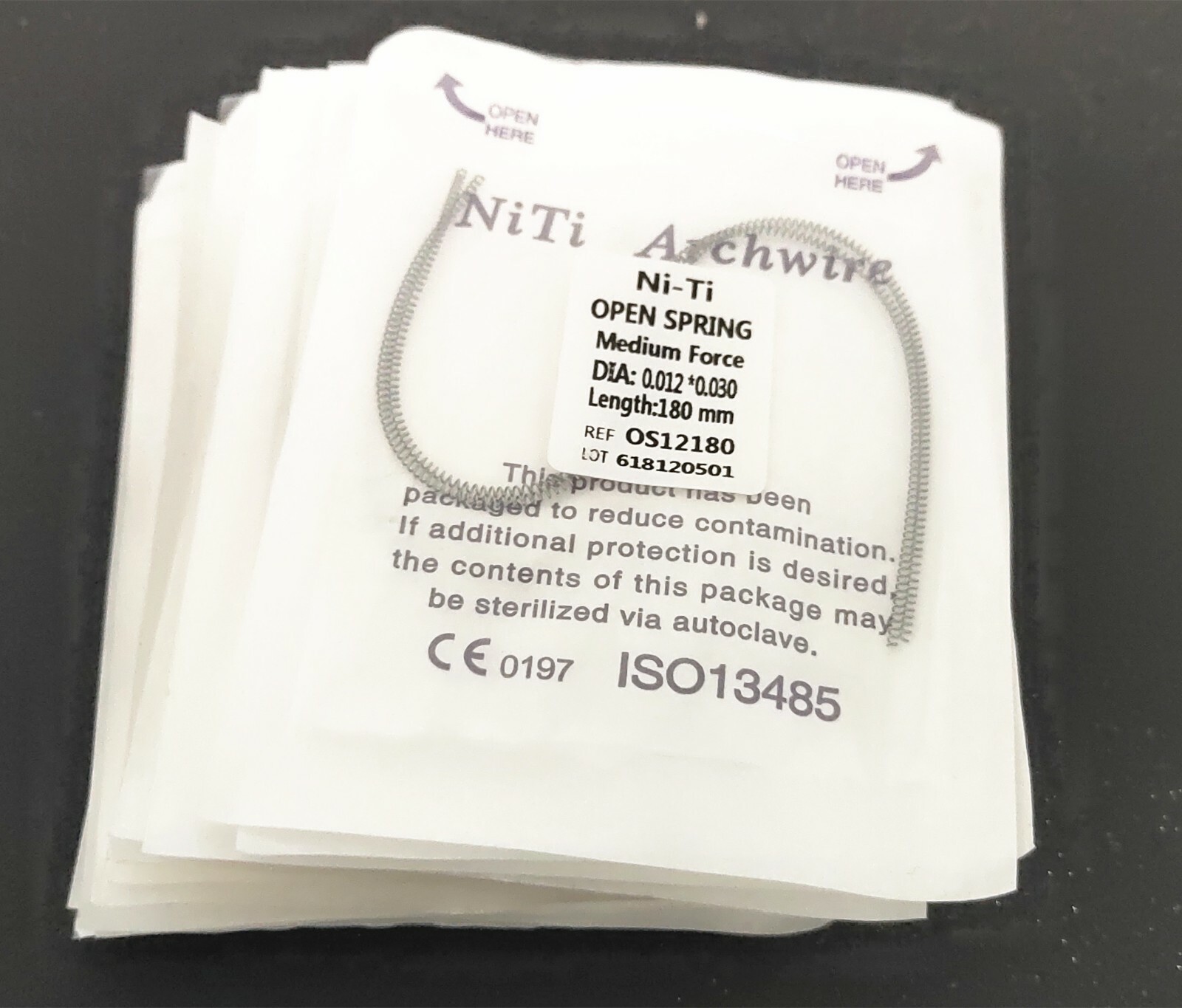 20Pcs 012*180mm Dental Niti Alloy Open Coil Spring Medium Force 2pcs/Pack