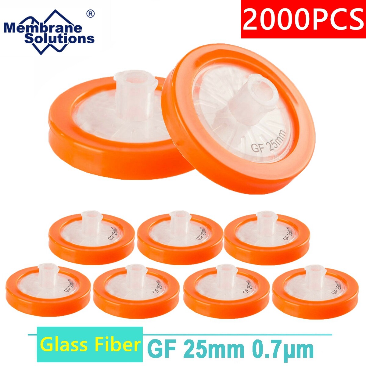 2000PCS GF Syringe Filter Membrane 0.7μm 25mm Disposable Hydrophobic Filtration