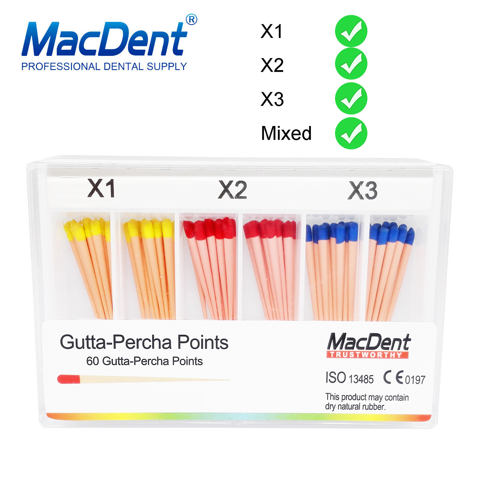 Dental MacDent Obturation Taper Next Gutta Percha Points Endo Root Canal X1-X3