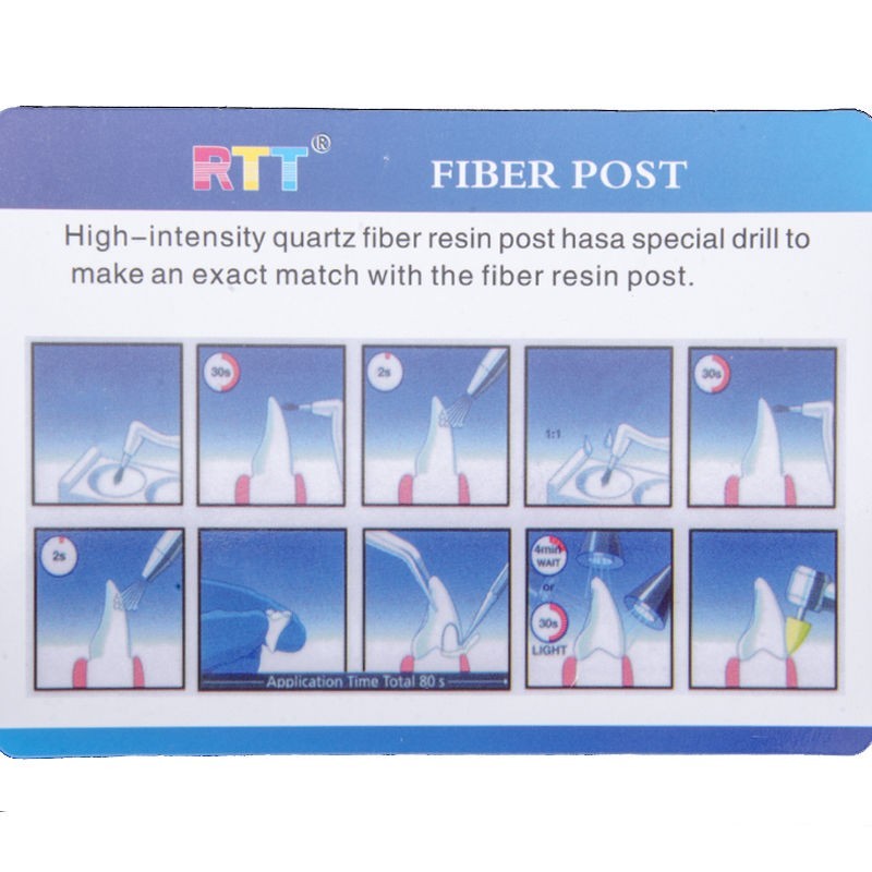 AAA Dental Endo Fiber Post Resin High-intensity Screw Thread Glass + 4 Drills