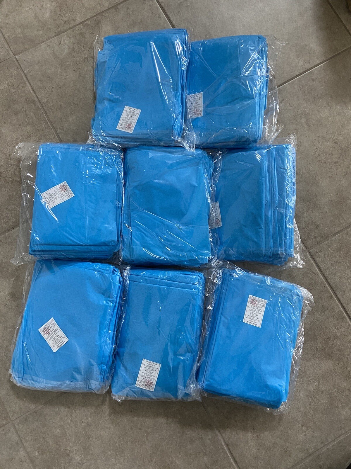 Blue Plastic Disposable PPE Gowns – 150+