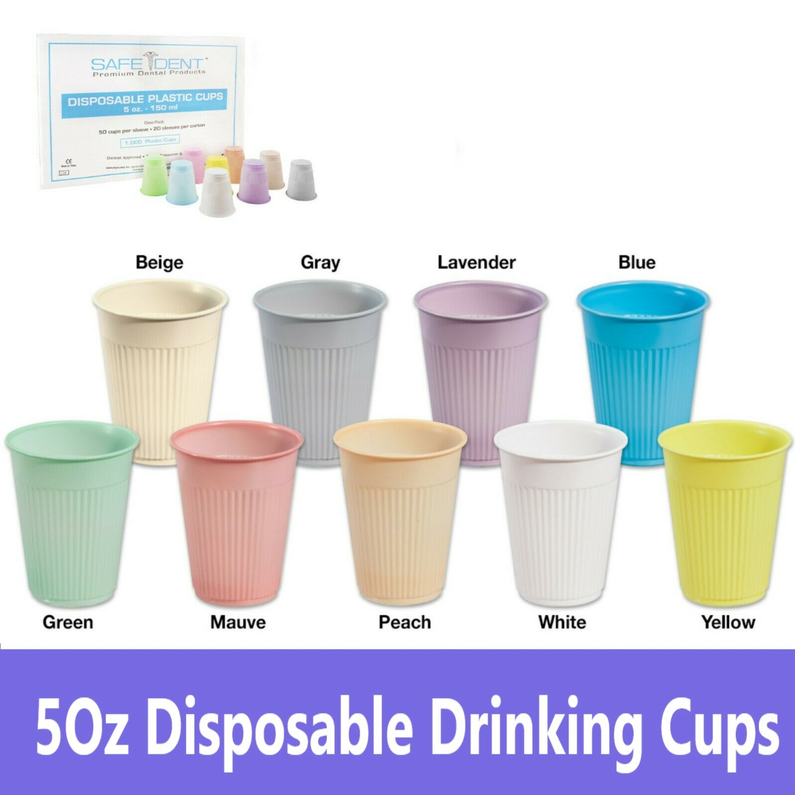 Up to 5000 COLOR Optional Disposable Dental Plastic Drinking Cups Top Notch 5oz