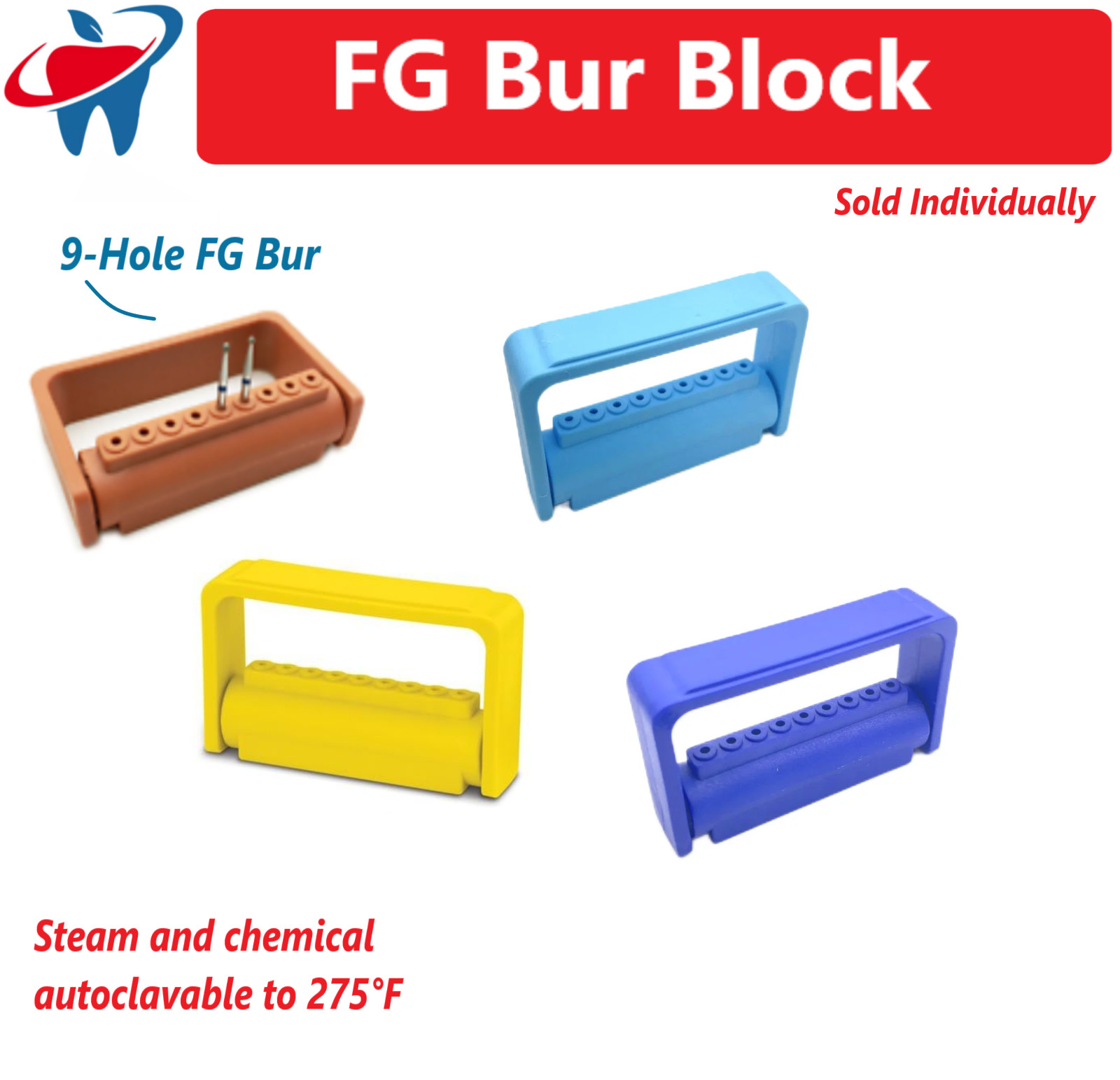 Dental Lab Bur Block Steri Bur Guard, Bur Caddy For FG Burs, 25-Hole or 16-Hole